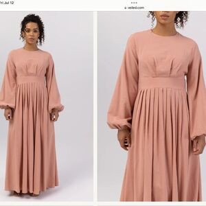 Veiled Collection Salwa Pleated Maxi Dress - Pink Peach L